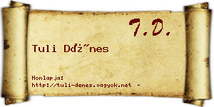 Tuli Dénes névjegykártya