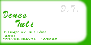 denes tuli business card